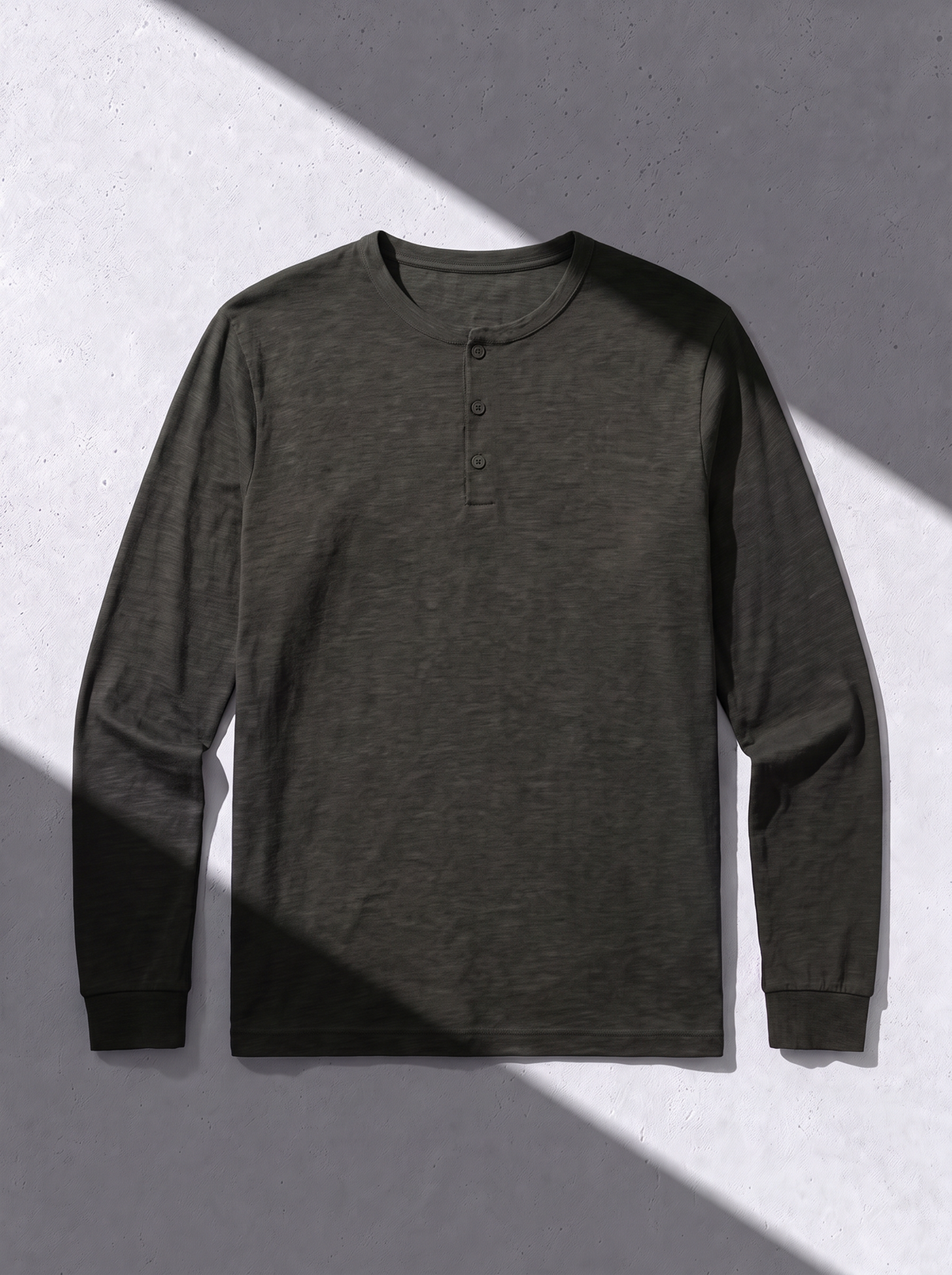 PERFORMANCE MERINO LONG SLEEVES HENLEY kaki 