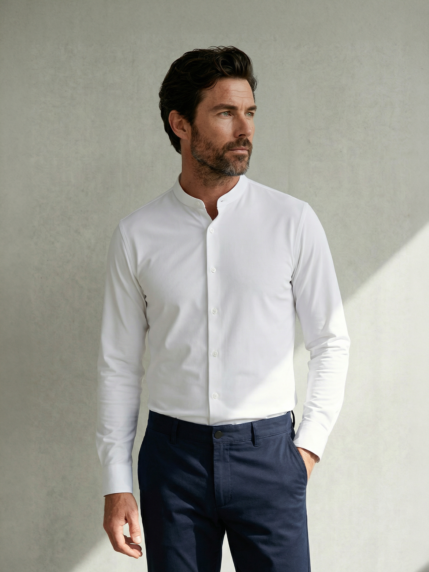 MAO STRETCH SHIRT Blanc 