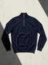 ULTRA MERINO ZIP PULLOVER Bleu Chic 