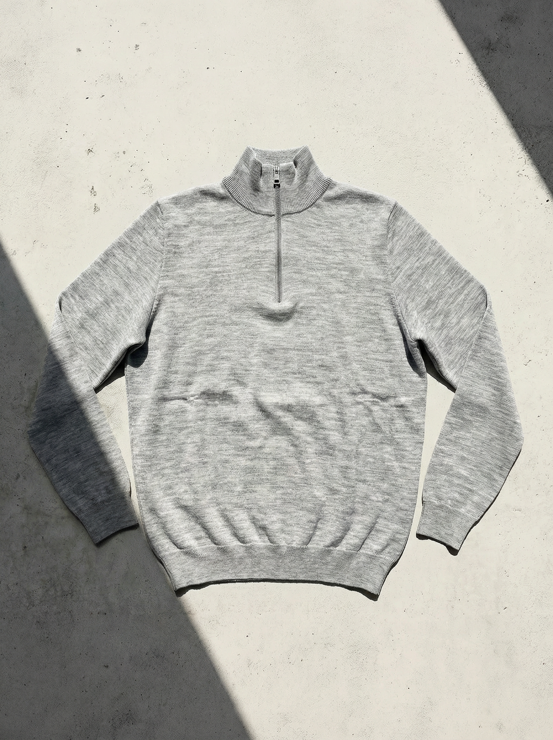 ULTRA MERINO ZIP PULLOVER Gris clair 