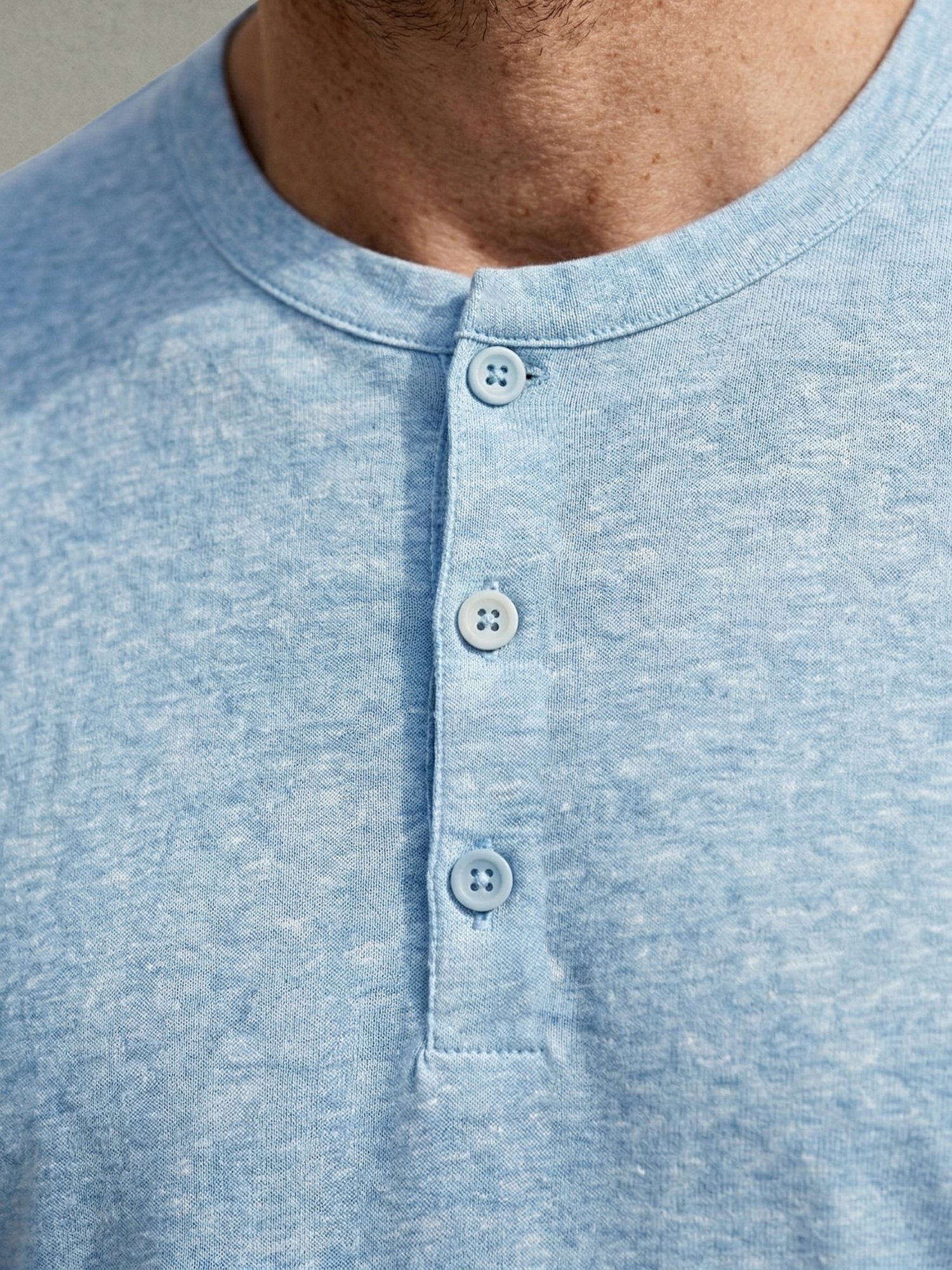 DRY HEMP HENLEY Bleu Ciel 