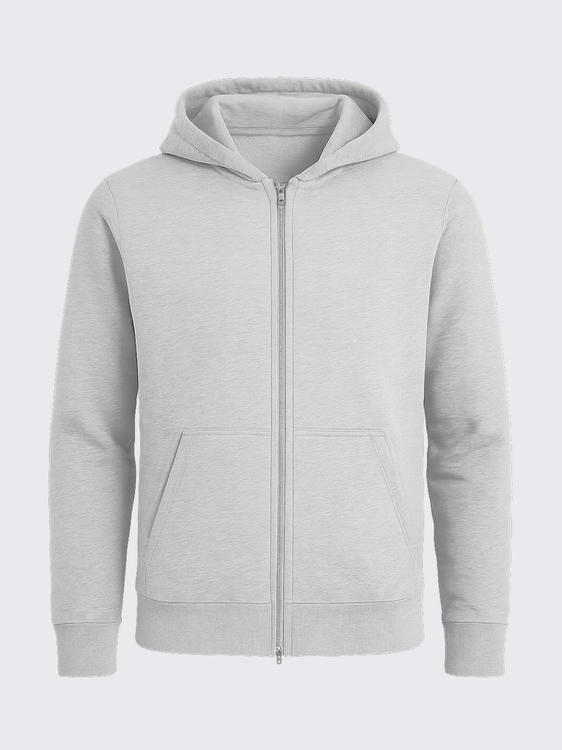 ESSENTIAL MERINO ZIP HOODIE Gris Clair 