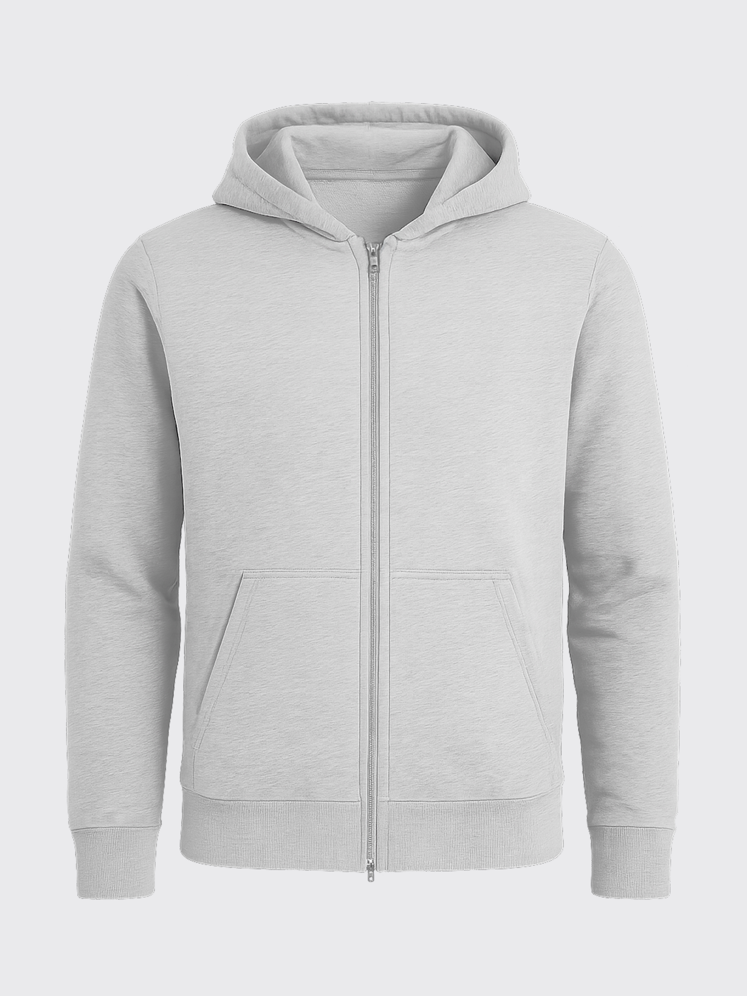 ESSENTIAL MERINO ZIP HOODIE Gris Clair 