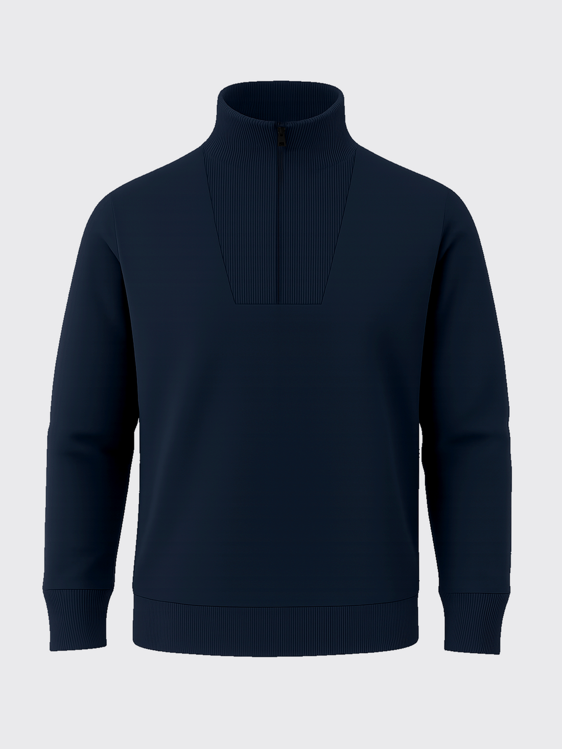 ESSENTIAL MERINO ZIP SWEATER Bleu Chic 