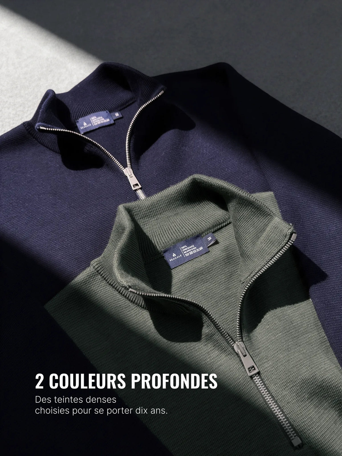 MILANO MERINO ZIP PULLOVER Bleu chic 