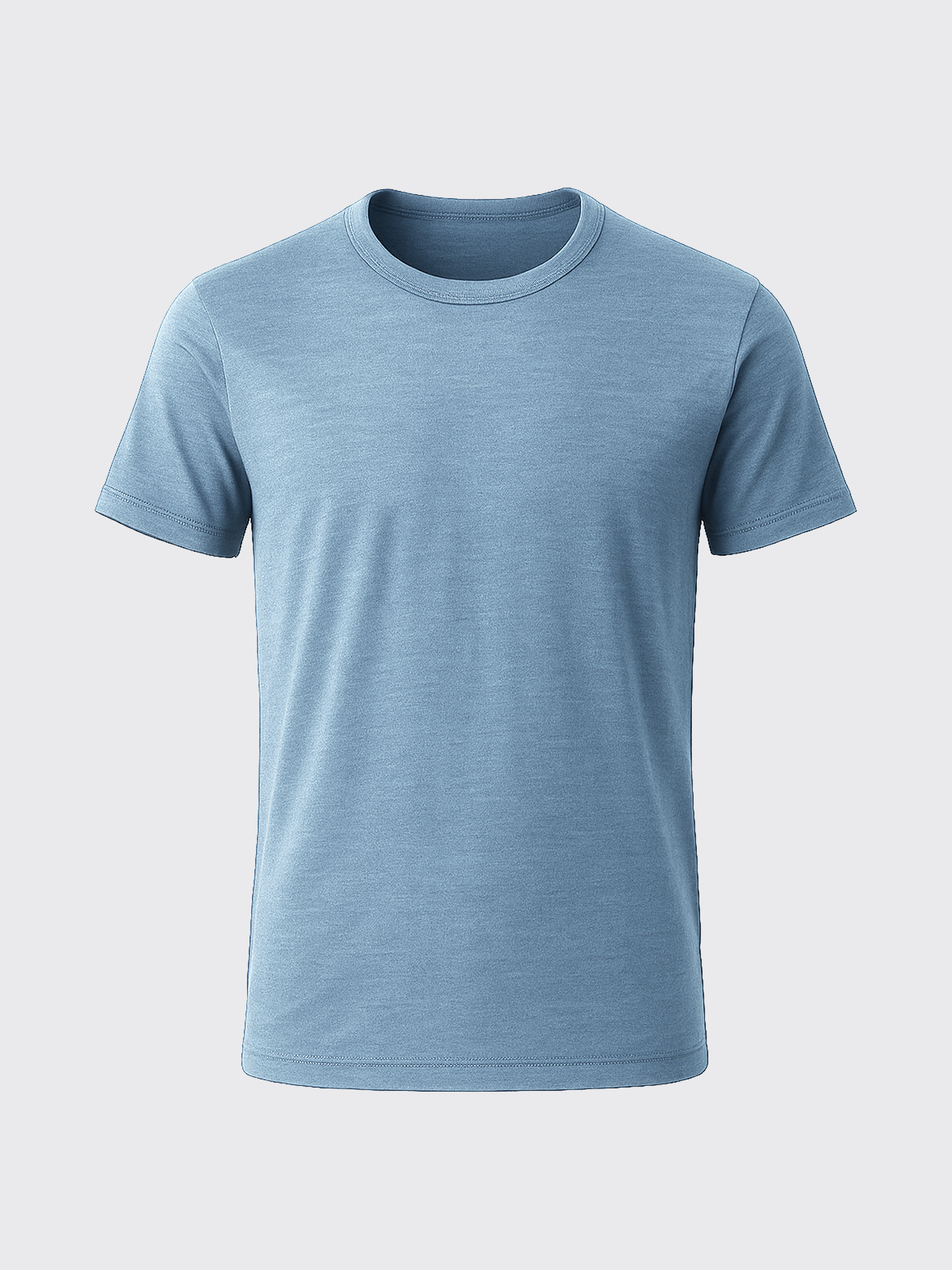 main out PURE MERINO T-SHIRT Bleu ciel 