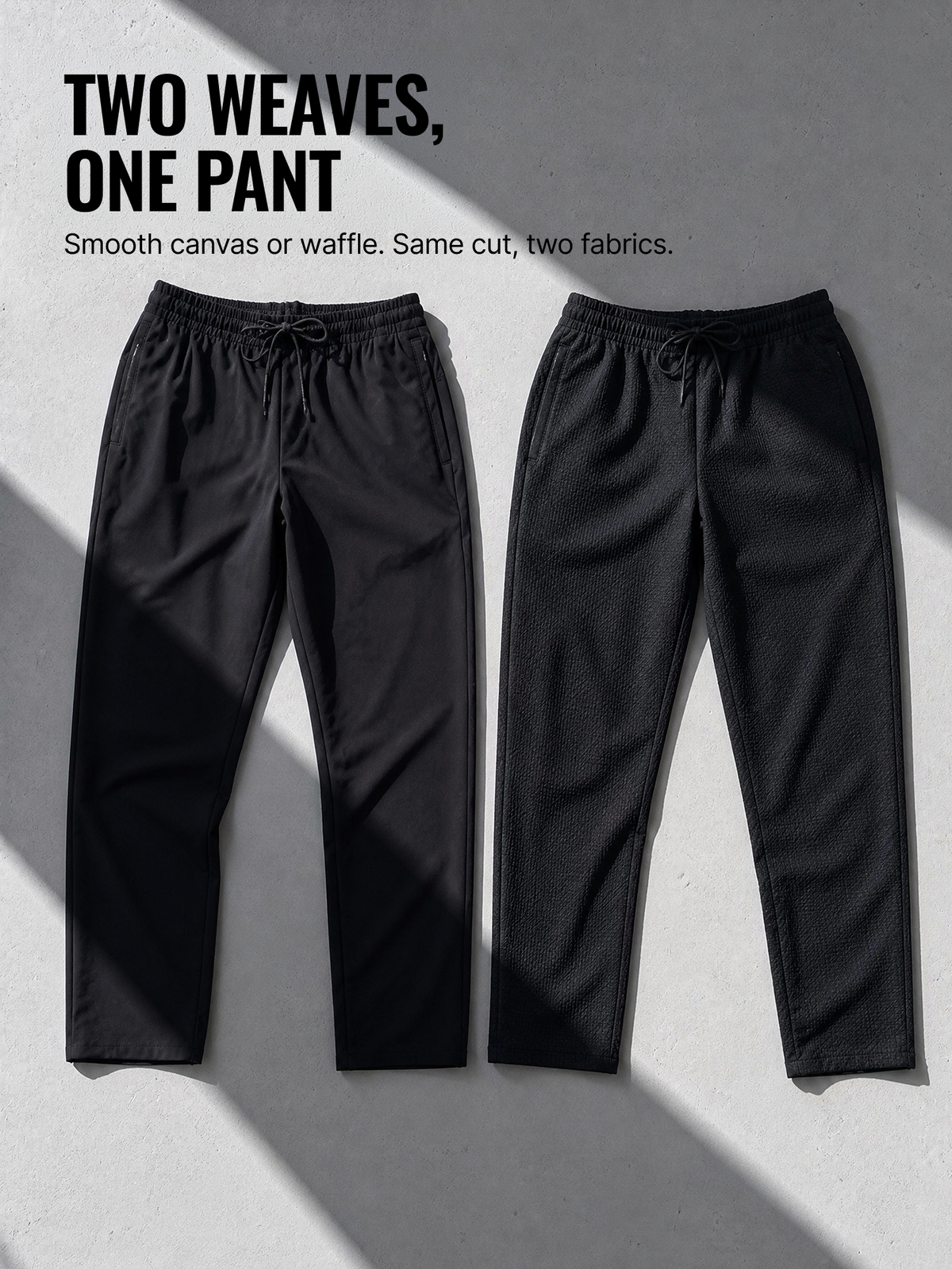MOVEMENT PANTS Noir gaufré 