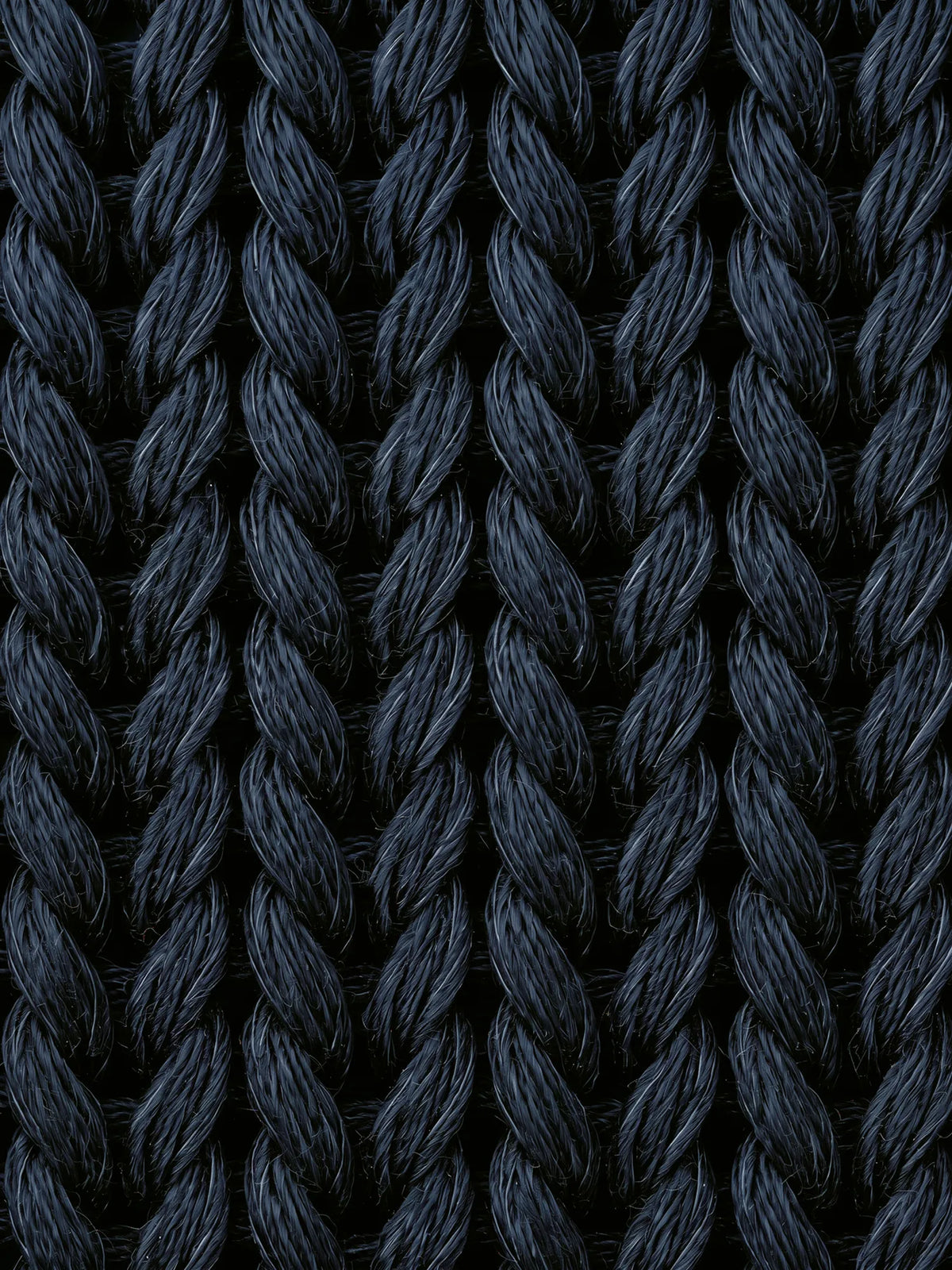 Blue Performance Merino jersey, macro: neat rows of stitches