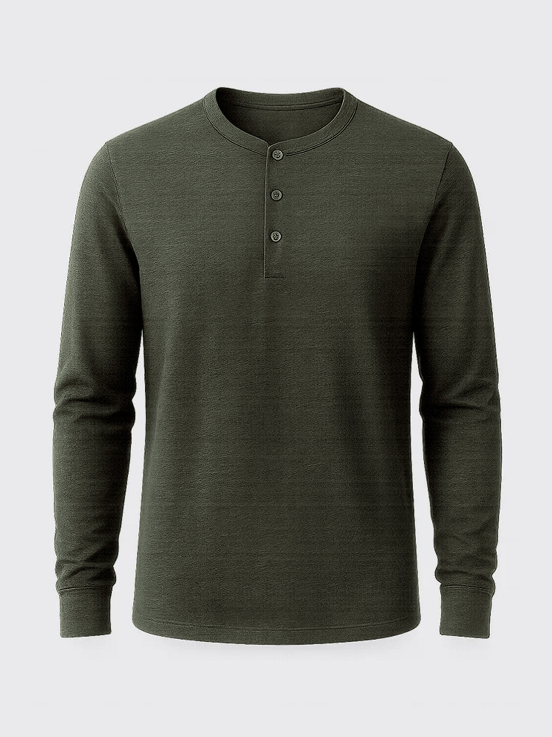 PERFORMANCE MERINO LONG SLEEVES HENLEY Kaki 