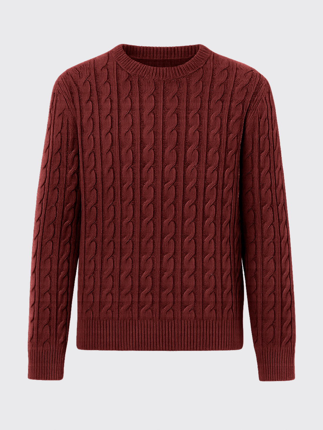 LAMBSWOOL CABLE PULLOVER Bordeaux 
