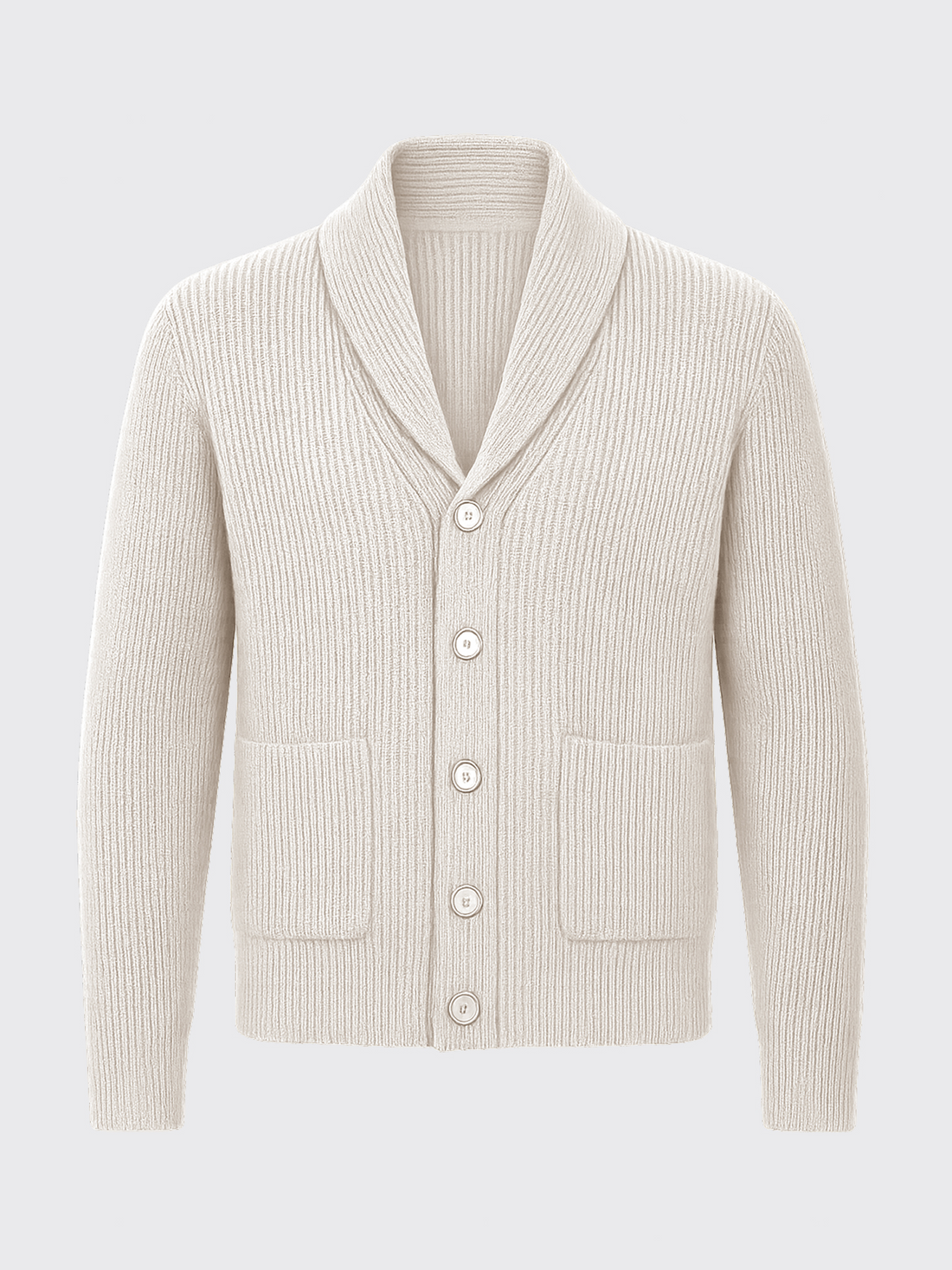 LAMBSWOOL CARDIGAN Gris Clair 