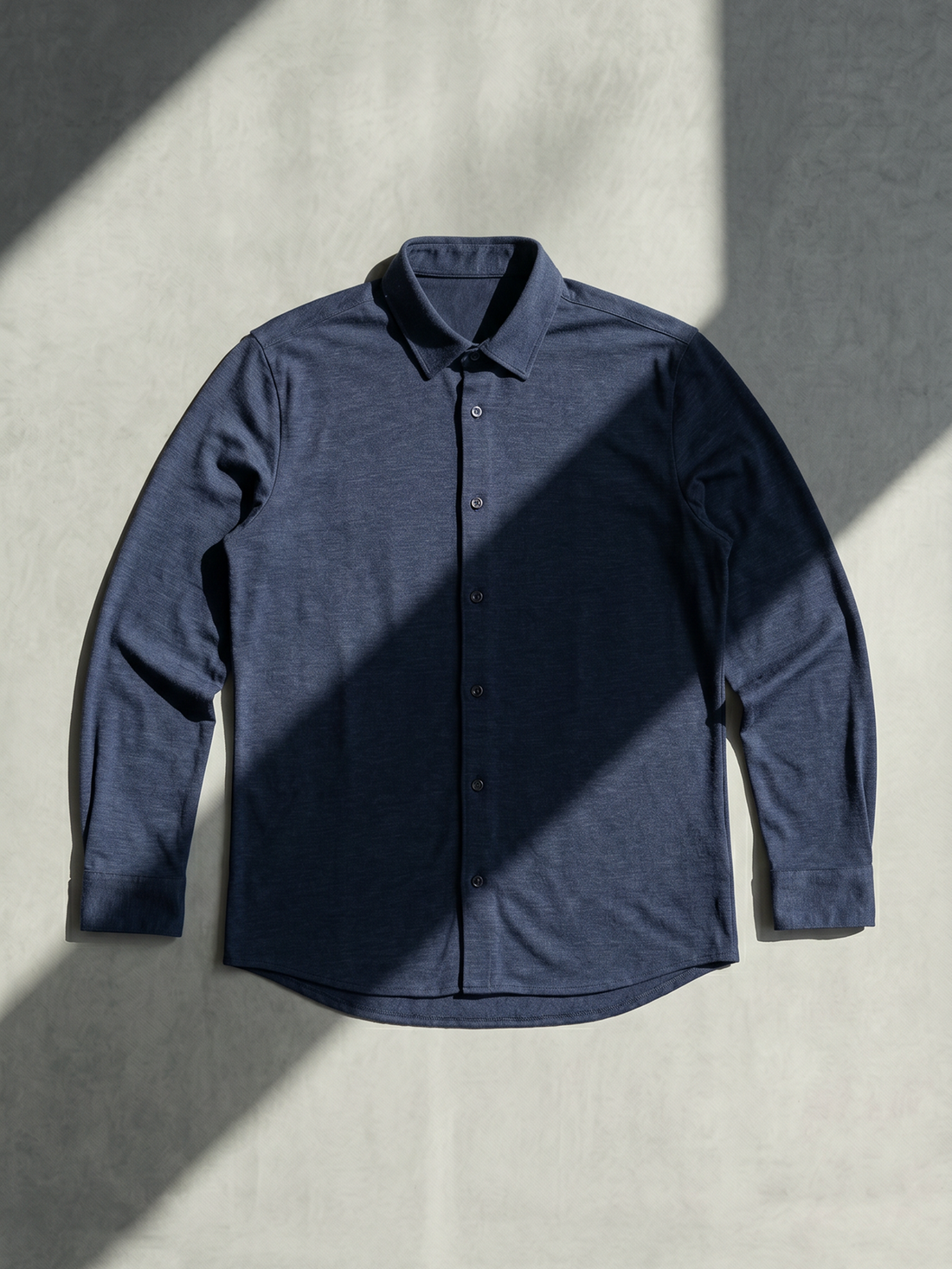 MERINO JERSEY SHIRT Bleu chic  