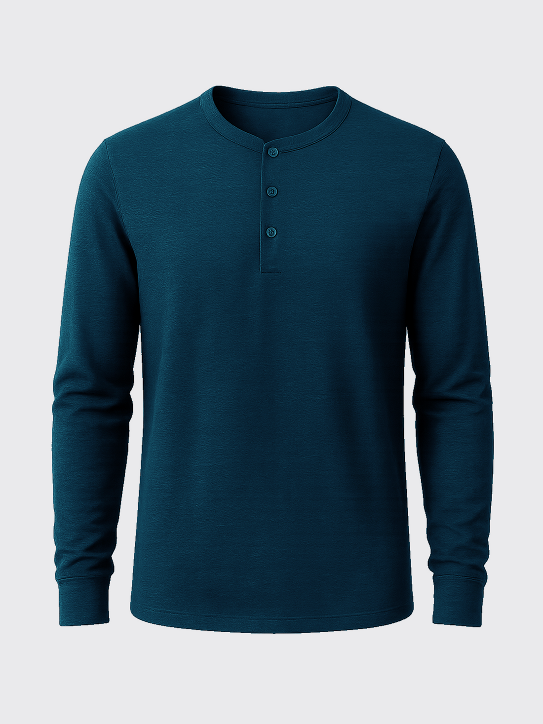 PERFORMANCE MERINO LONG SLEEVES HENLEY Bleu Petrole 