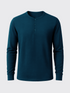 PERFORMANCE MERINO LONG SLEEVES HENLEY Bleu Petrole 