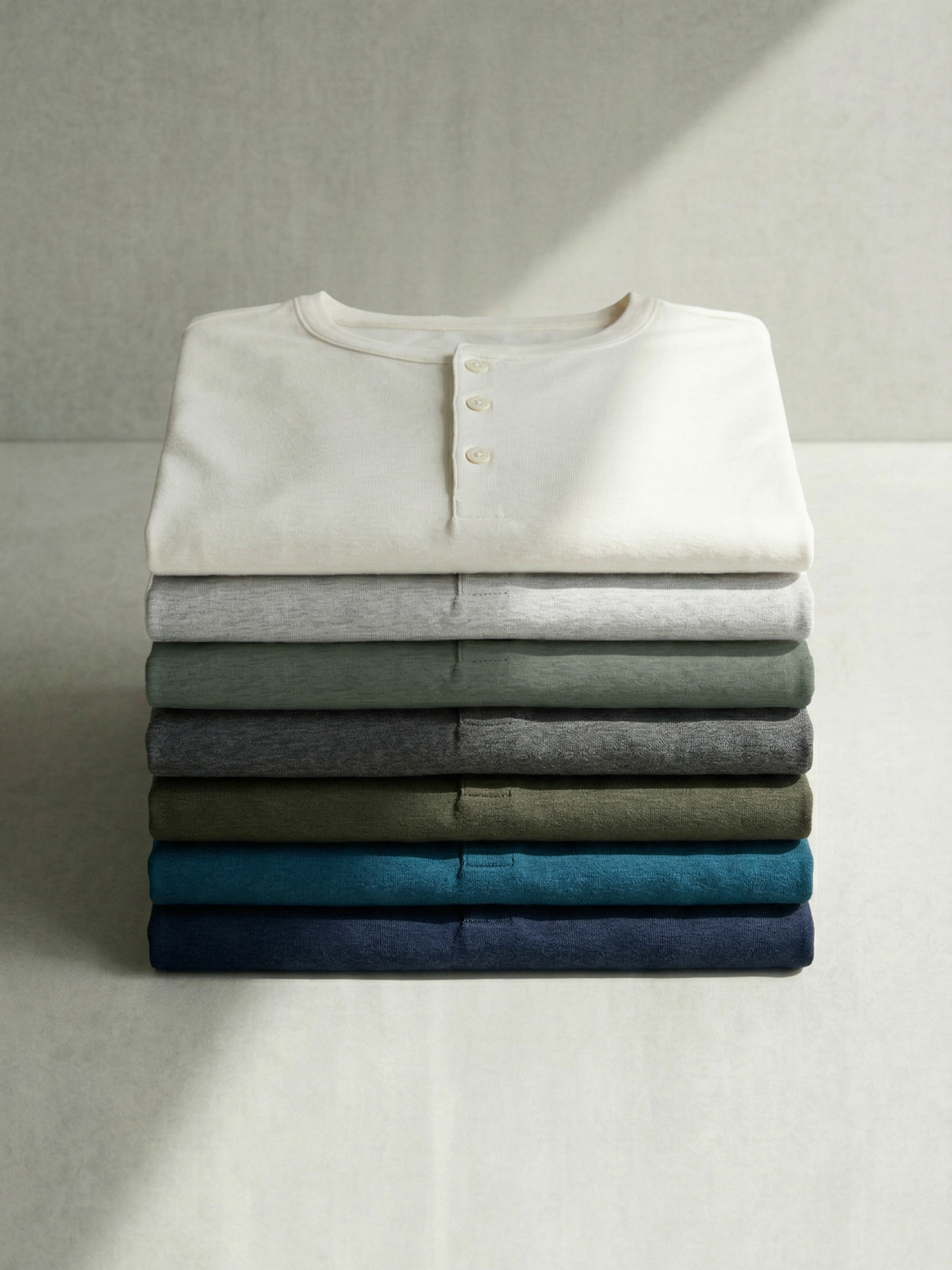 PERFORMANCE MERINO HENLEY Gris Clair 