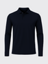 PIQUÉ MERINO LONG SLEEVES POLO Bleu Chic 