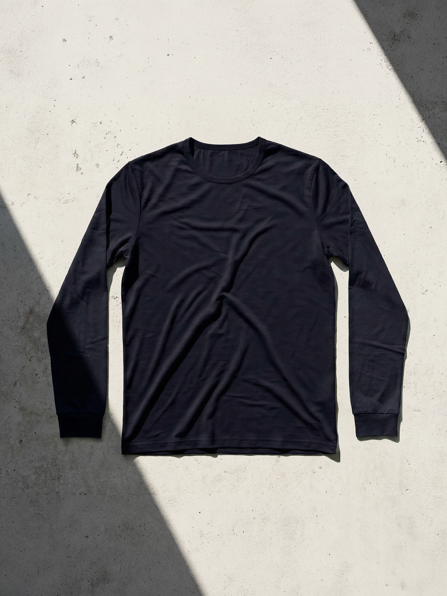 PURE MERINO LONG SLEEVES T-SHIRT Bleu chic  