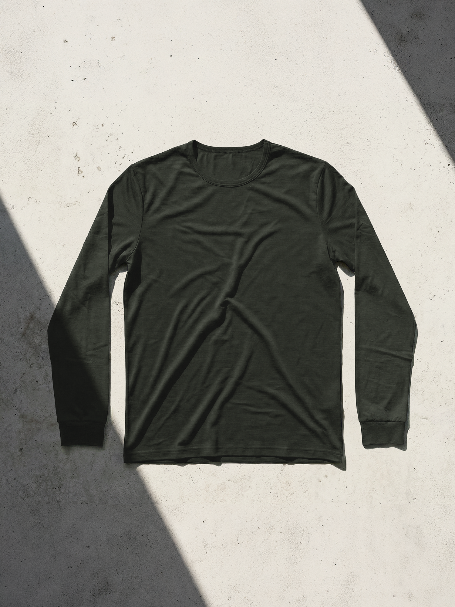 PURE MERINO LONG SLEEVES T-SHIRT Kaki  