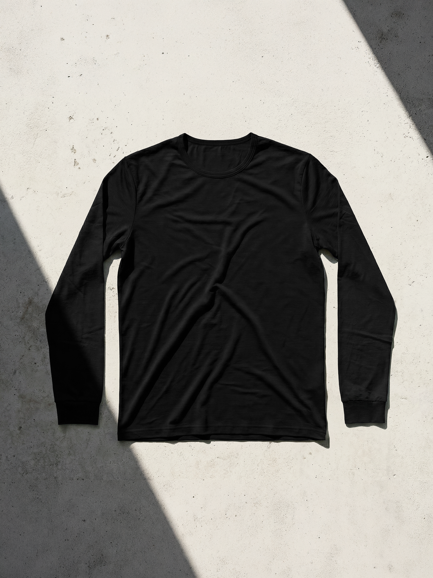 PURE MERINO LONG SLEEVES T-SHIRT Noir  