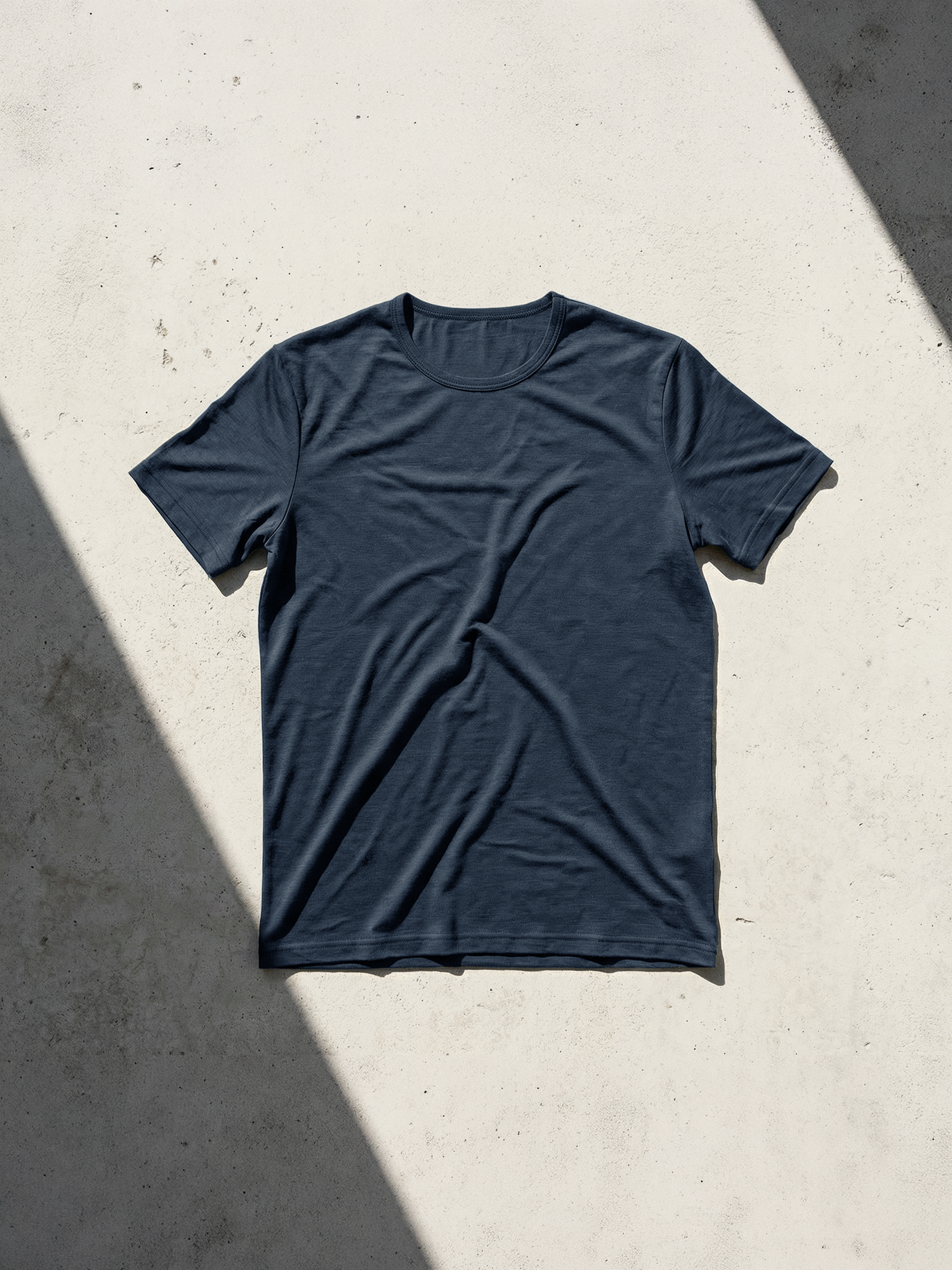 PURE MERINO T-SHIRT Bleu gris  