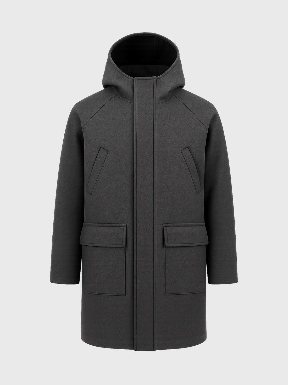 RECYCLED WOOL PARKA Gris Anthracite 