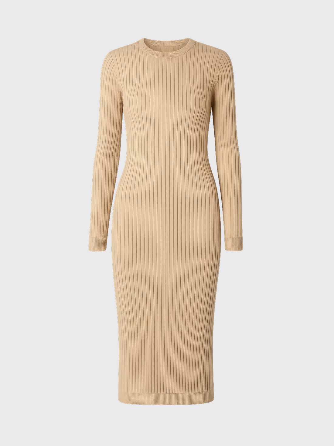 MERINO RIB DRESS Sable 