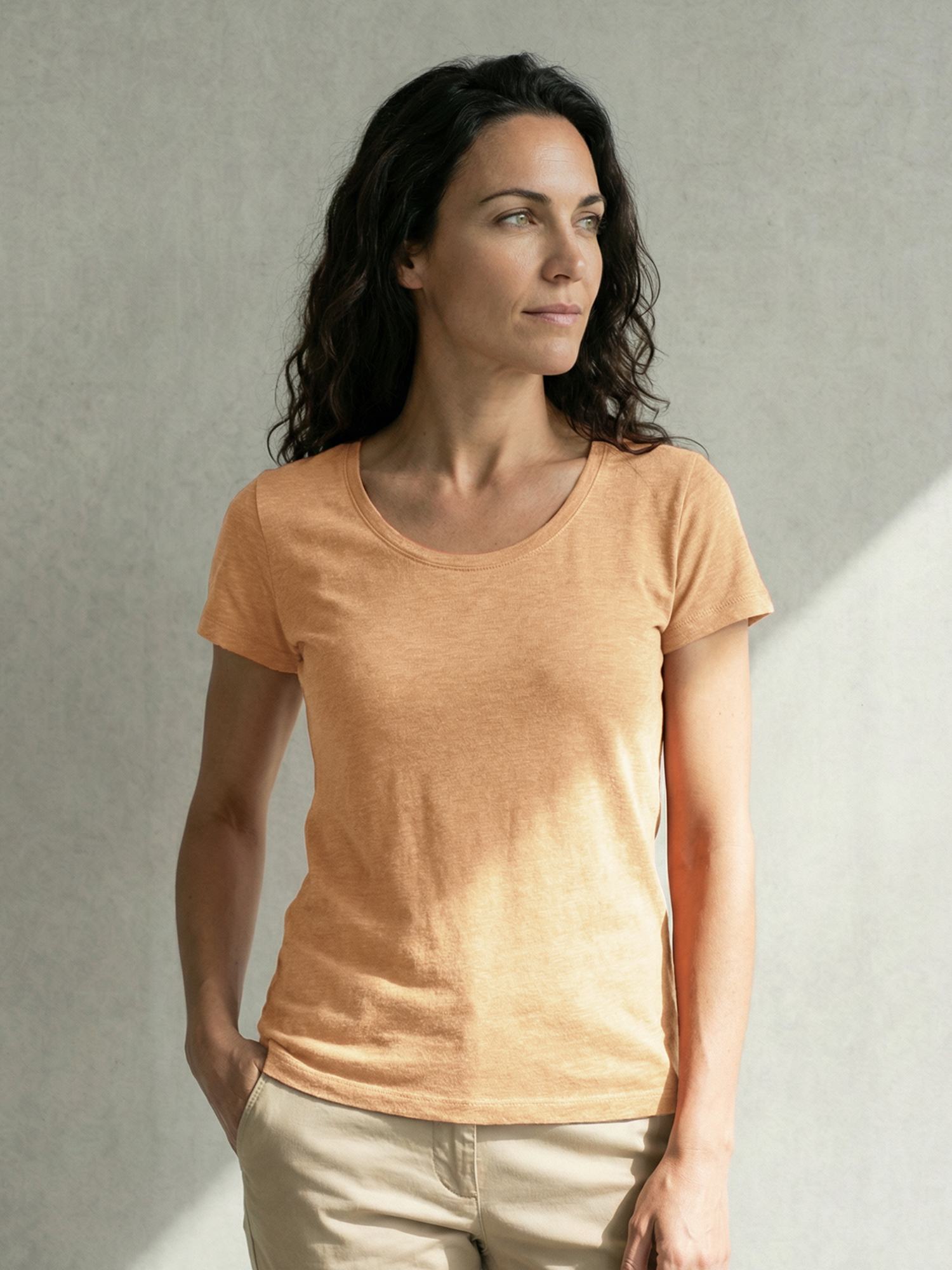 DRY HEMP WOMAN T-SHIRT Peach 
