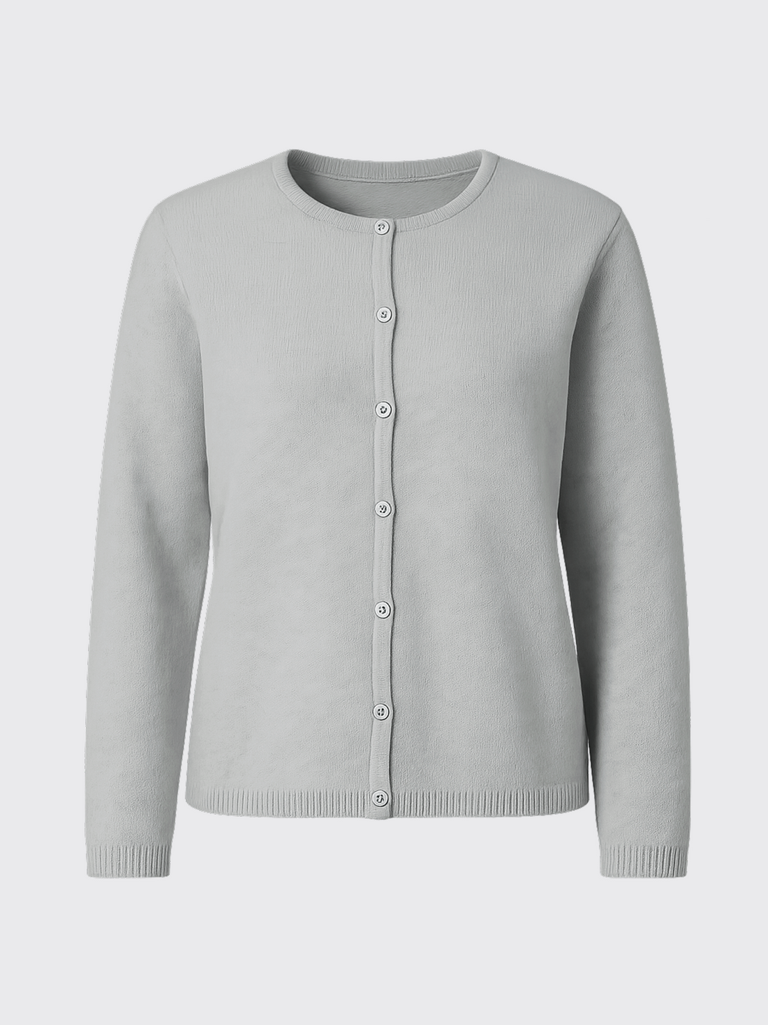 WOMAN LAMBSWOOL CARDIGAN Gris Clair 