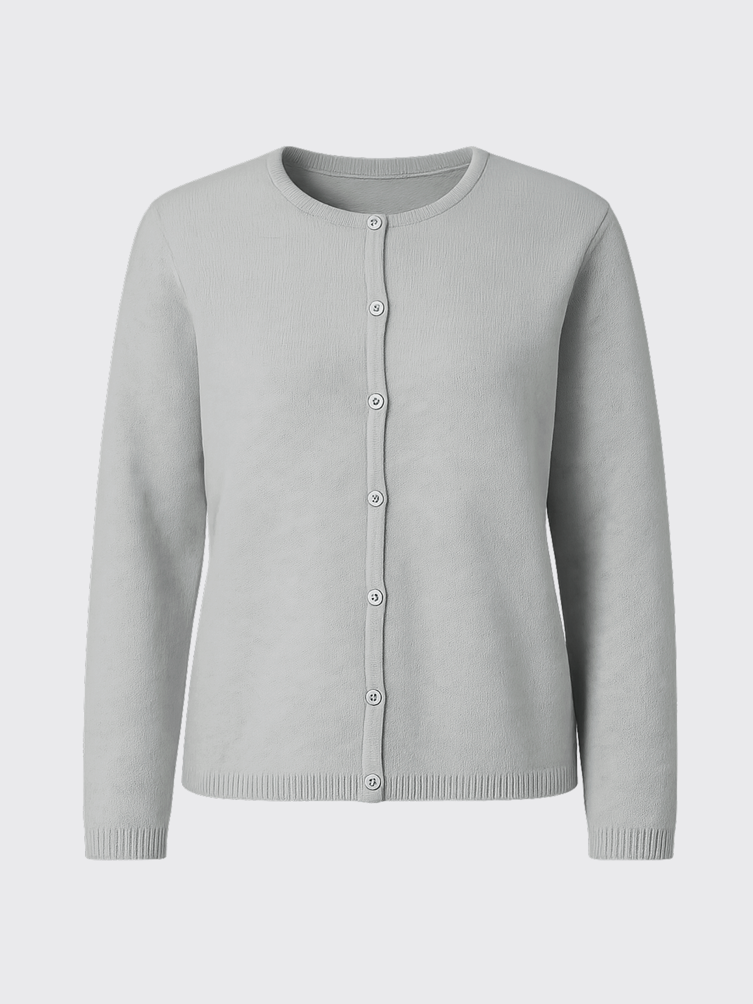 WOMAN LAMBSWOOL CARDIGAN Gris Clair 