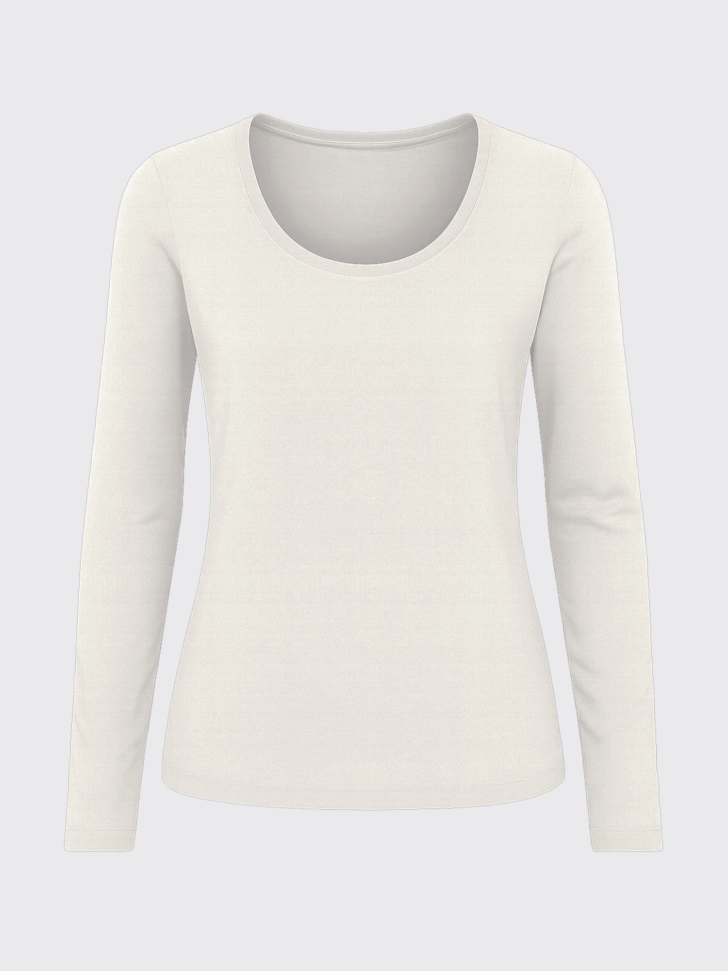 WOMAN MERINO LONG SLEEVES T-SHIRT Ivoire 