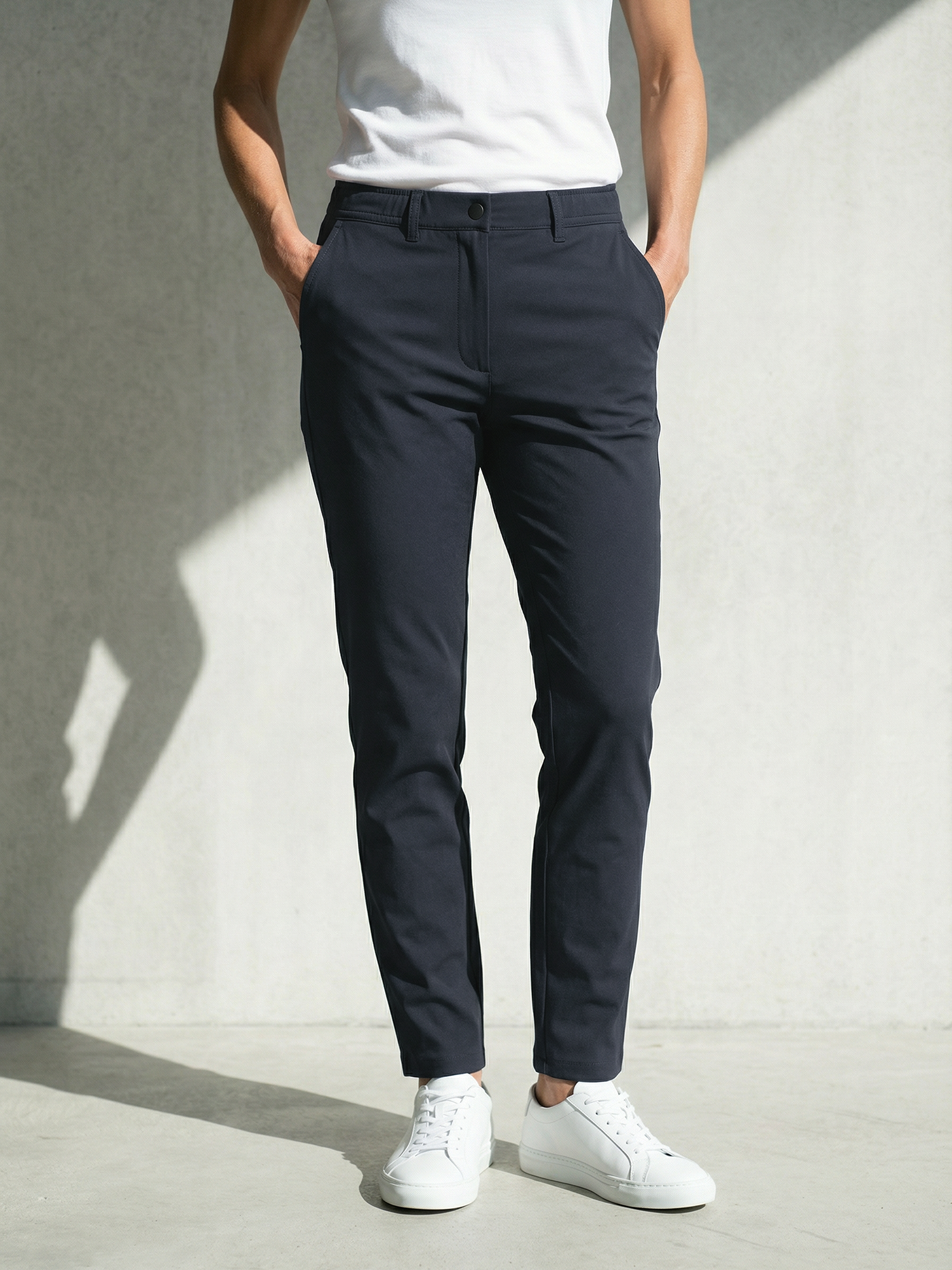 WOMAN MERINO PANTS Bleu Chic 