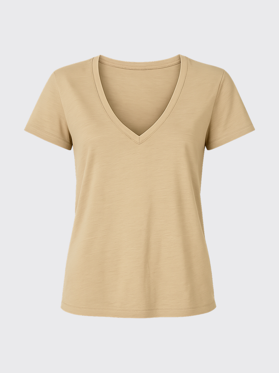 WOMAN MERINO V-NECK T-SHIRT Sable 