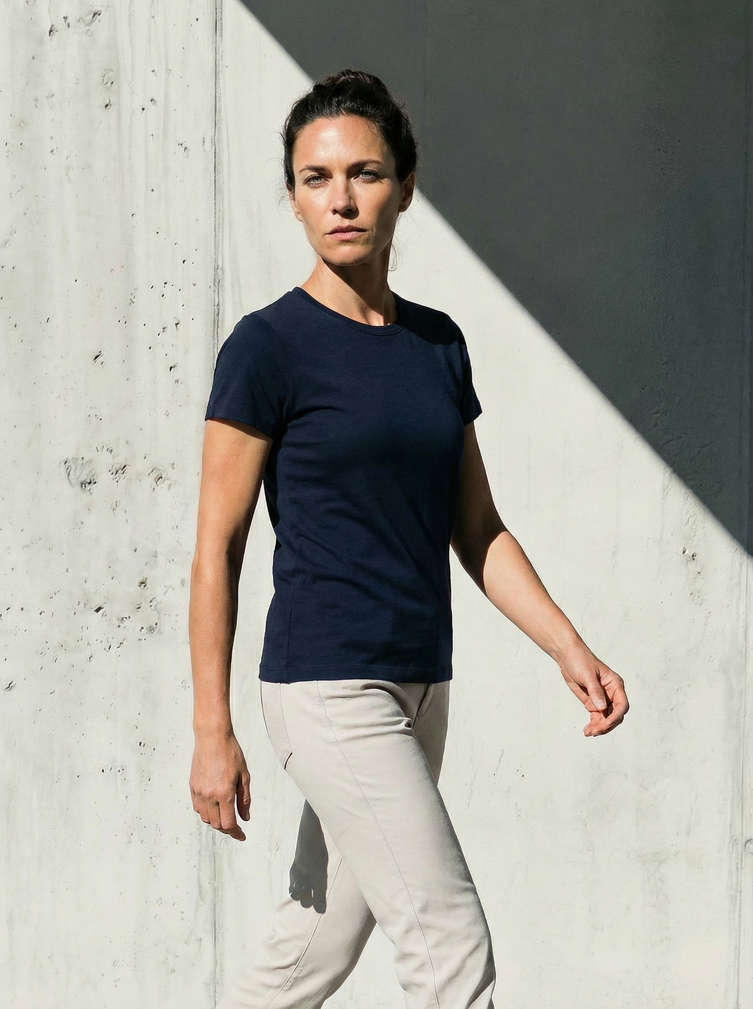 WOMAN PURE MERINO T-SHIRT Bleu chic  