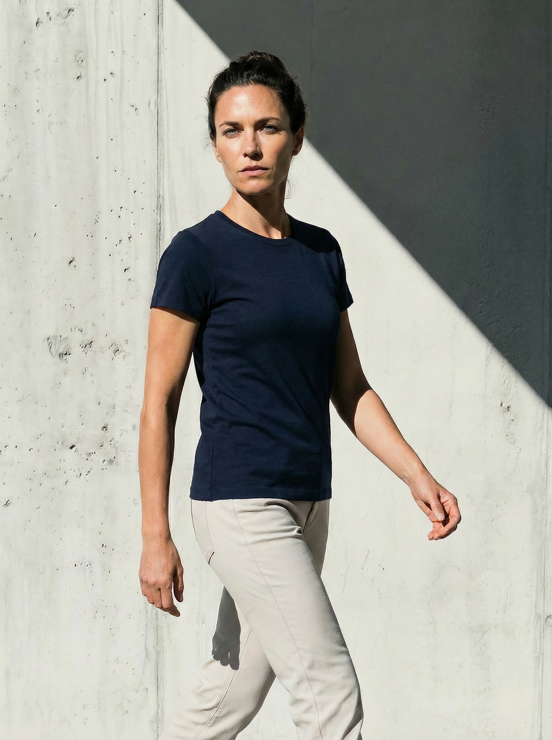 WOMAN PURE MERINO T-SHIRT Bleu chic  