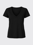 WOMAN MERINO V-NECK T-SHIRT Noir 