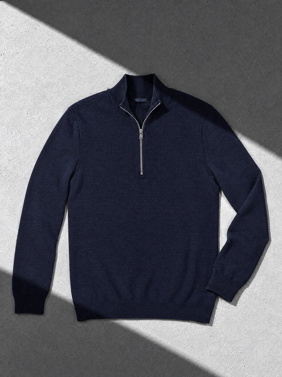 MILANO MERINO ZIP PULLOVER Bleu chic 