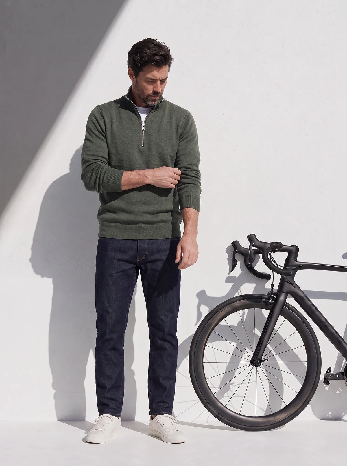MILANO MERINO ZIP PULLOVER Kaki 