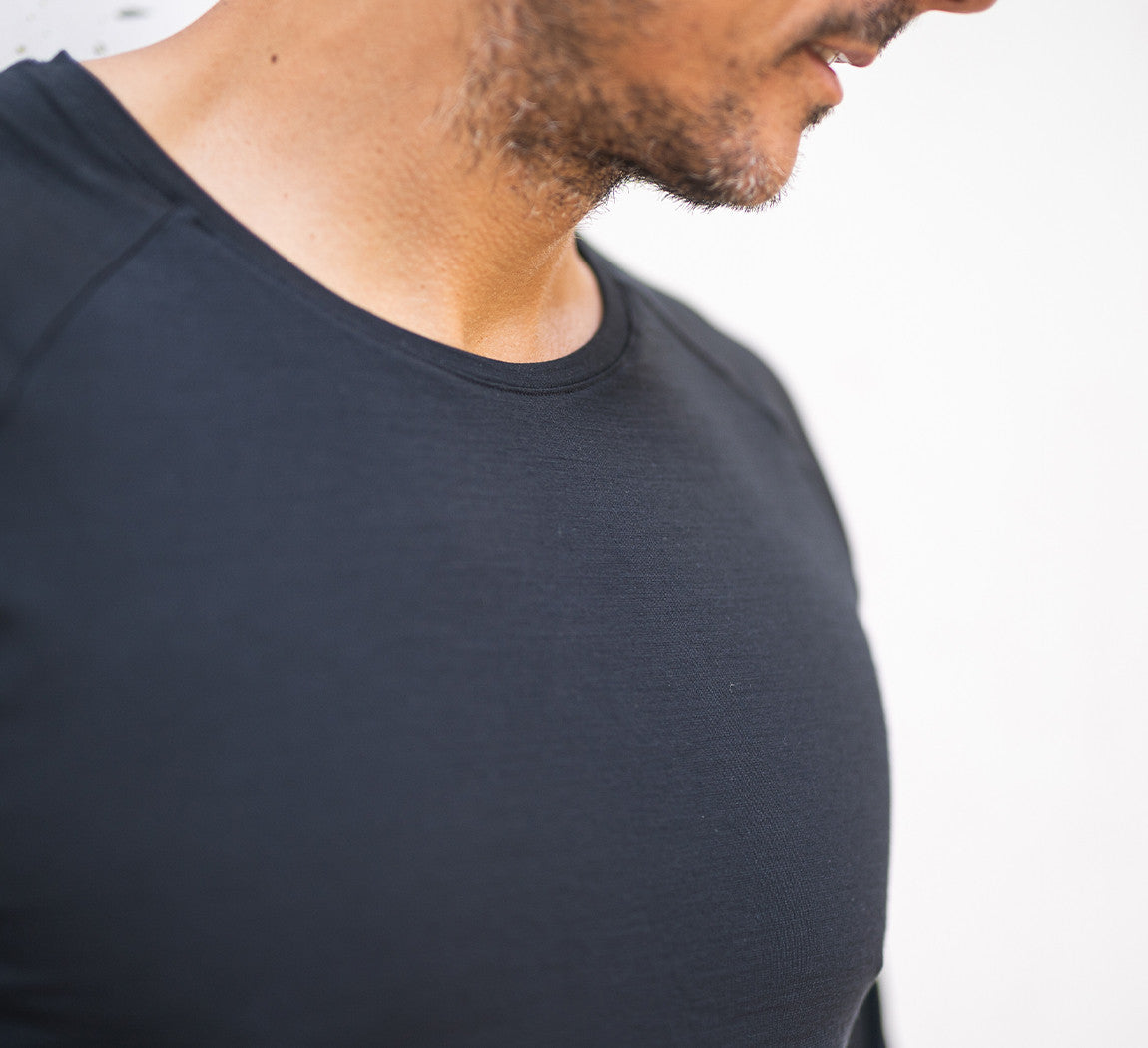 ACTION MERINO RAGLAN LONG SLEEVES Noir 