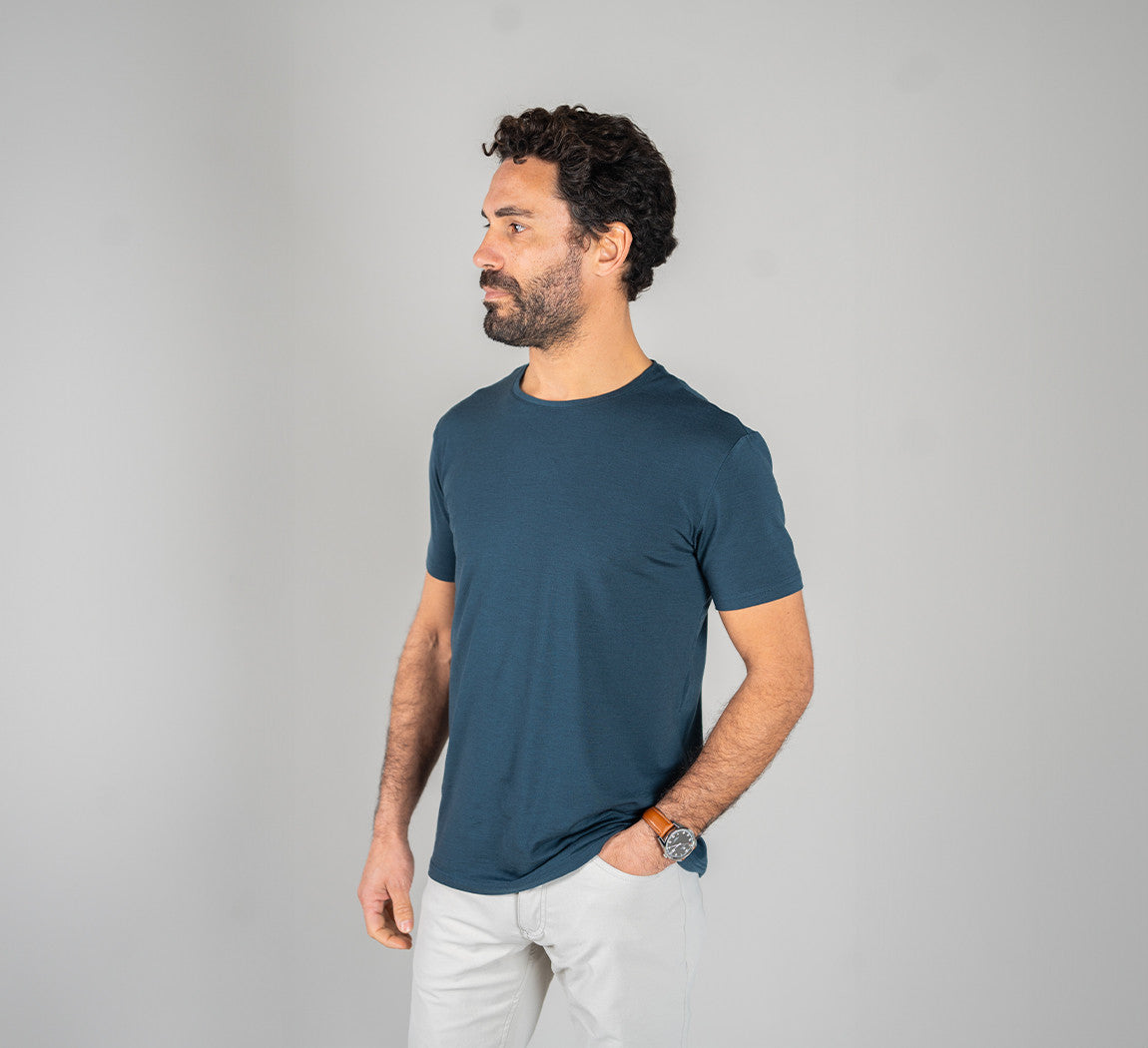 ACTION MERINO T-SHIRT Bleu Gris 