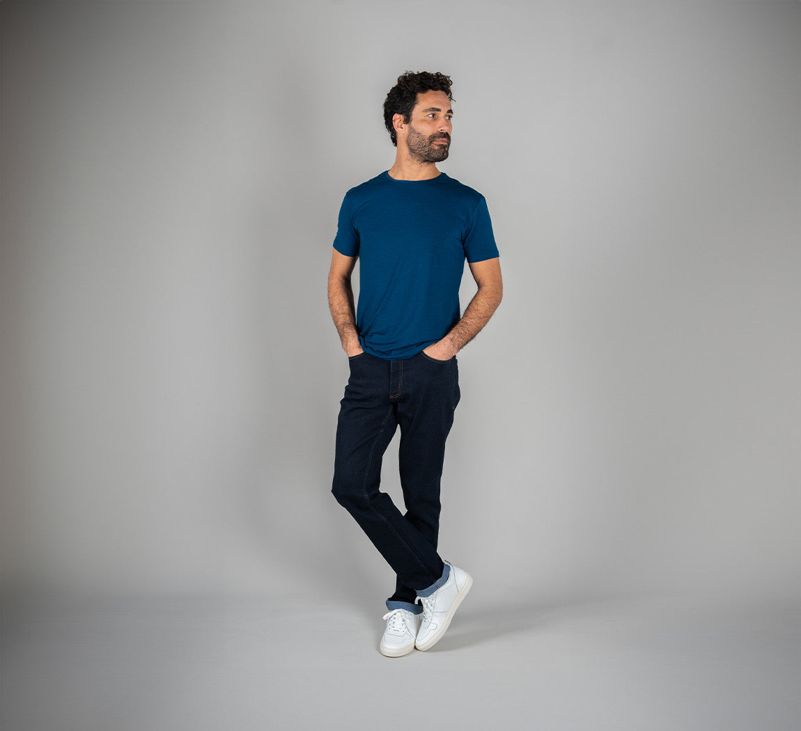 ACTION MERINO T-SHIRT Bleu Canard 
