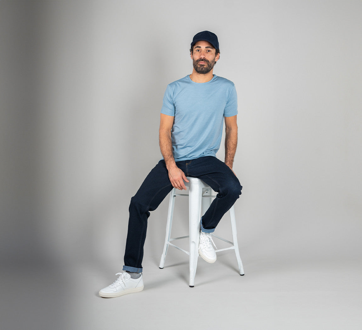 ACTION MERINO T-SHIRT Bleu Ciel 