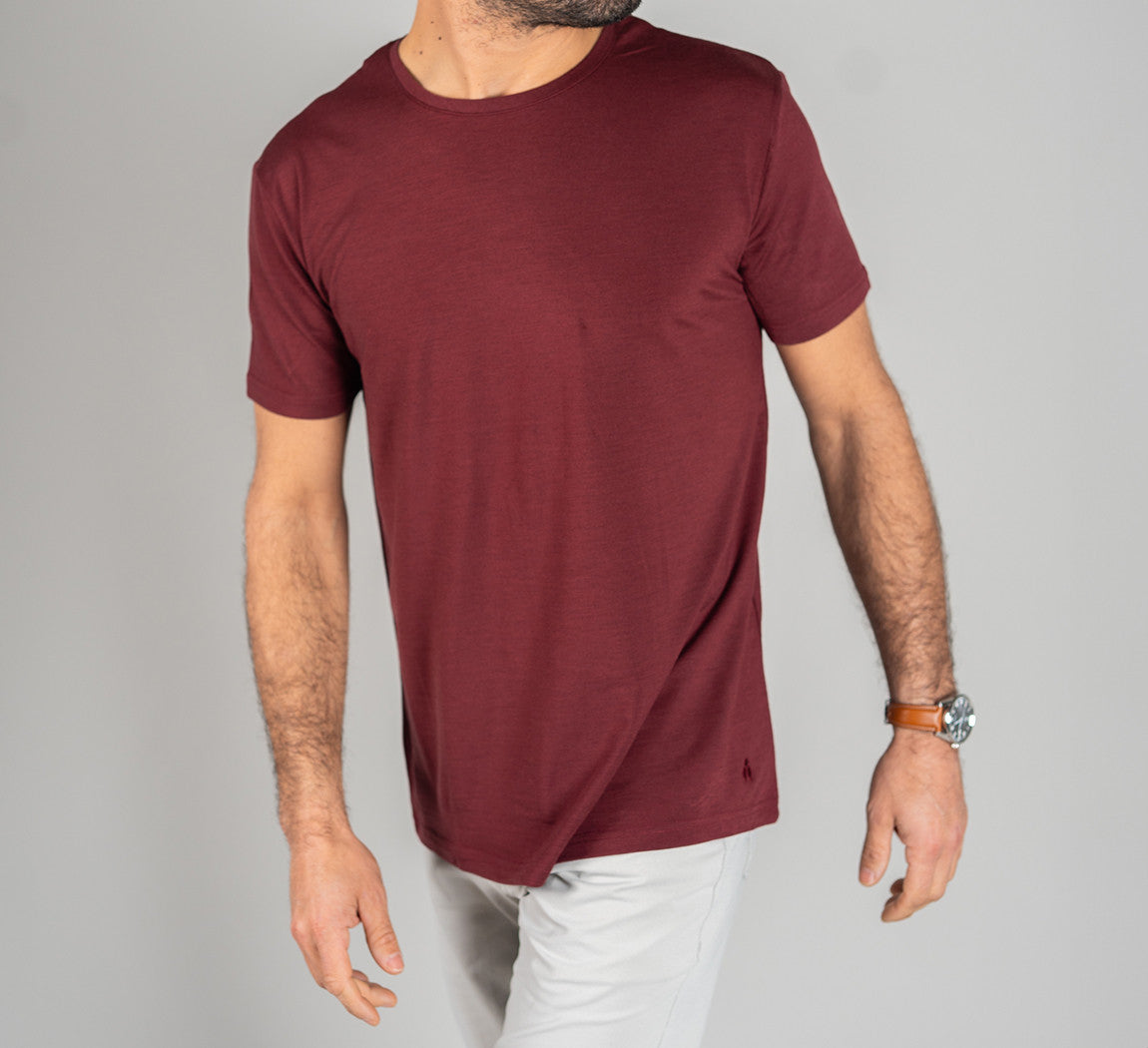 ACTION MERINO T-SHIRT Bordeaux 