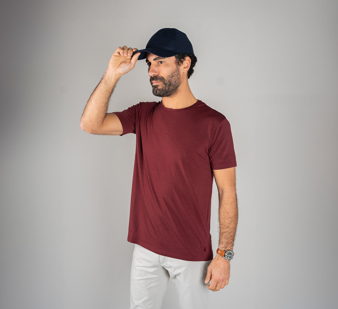 ACTION MERINO T-SHIRT Bordeaux 