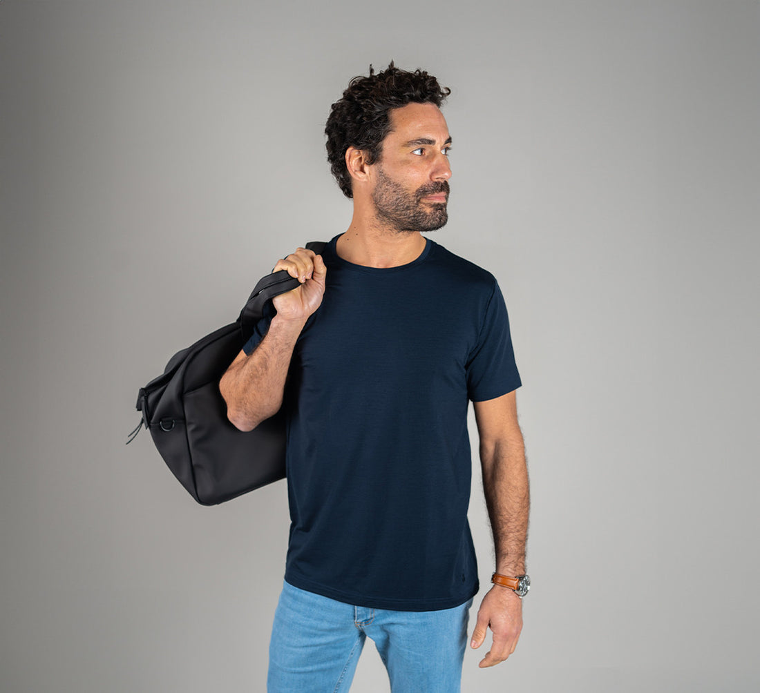 ACTION MERINO T-SHIRT Bleu Chic