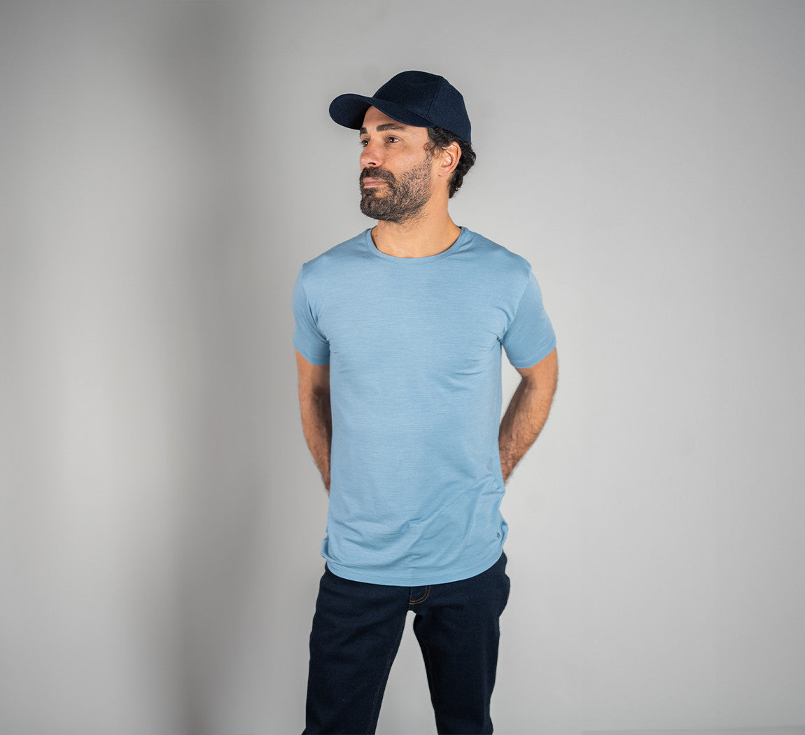 ACTION MERINO T-SHIRT Bleu Ciel 