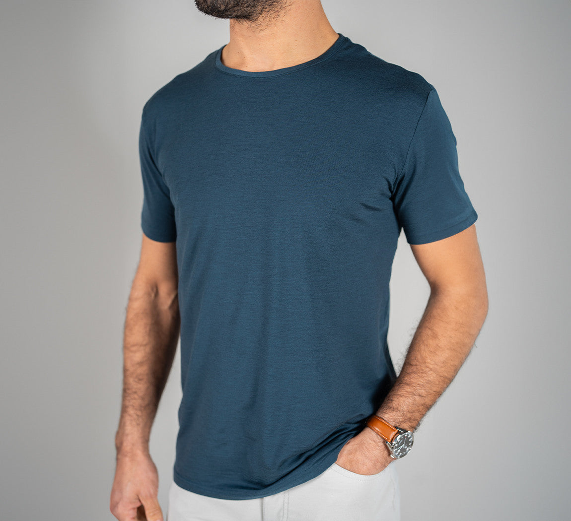 ACTION MERINO T-SHIRT Bleu Gris 