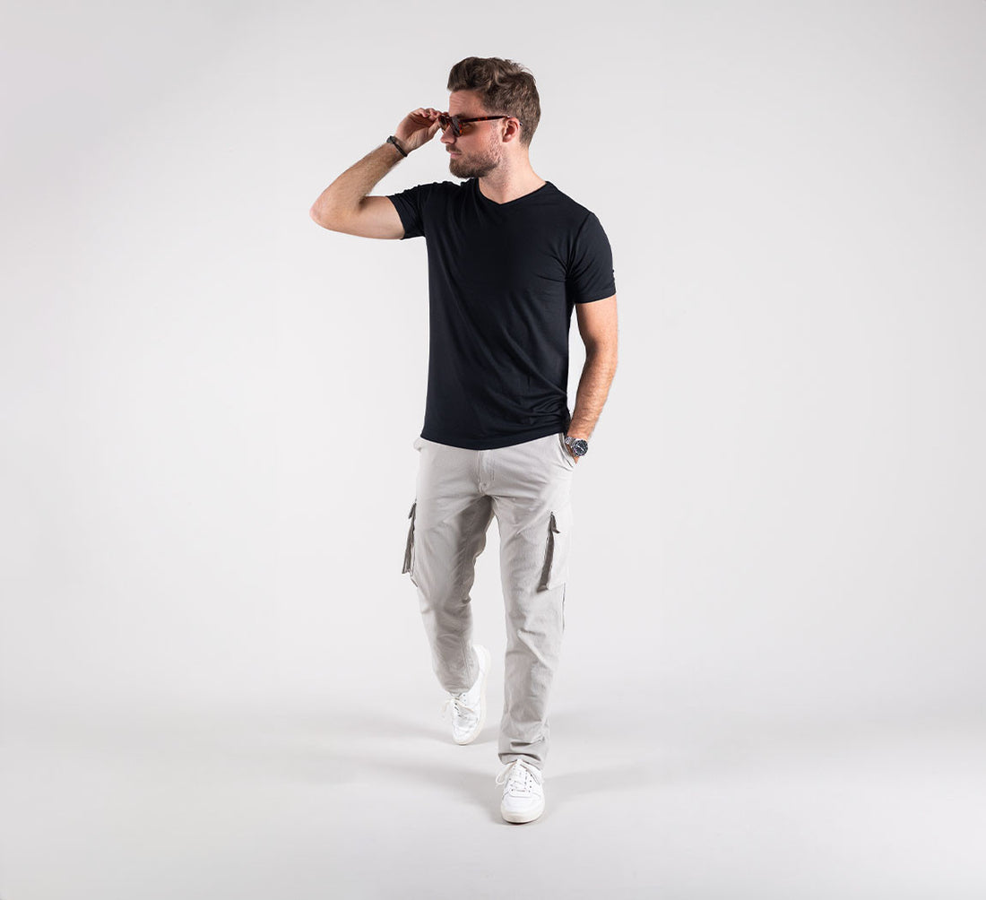 ACTION MERINO V-NECK TEE Noir 