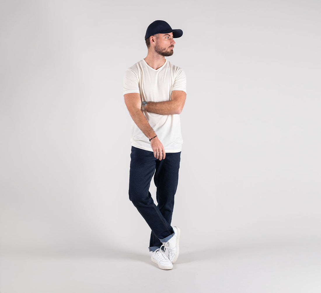 ACTION MERINO V-NECK TEE Ivoire 