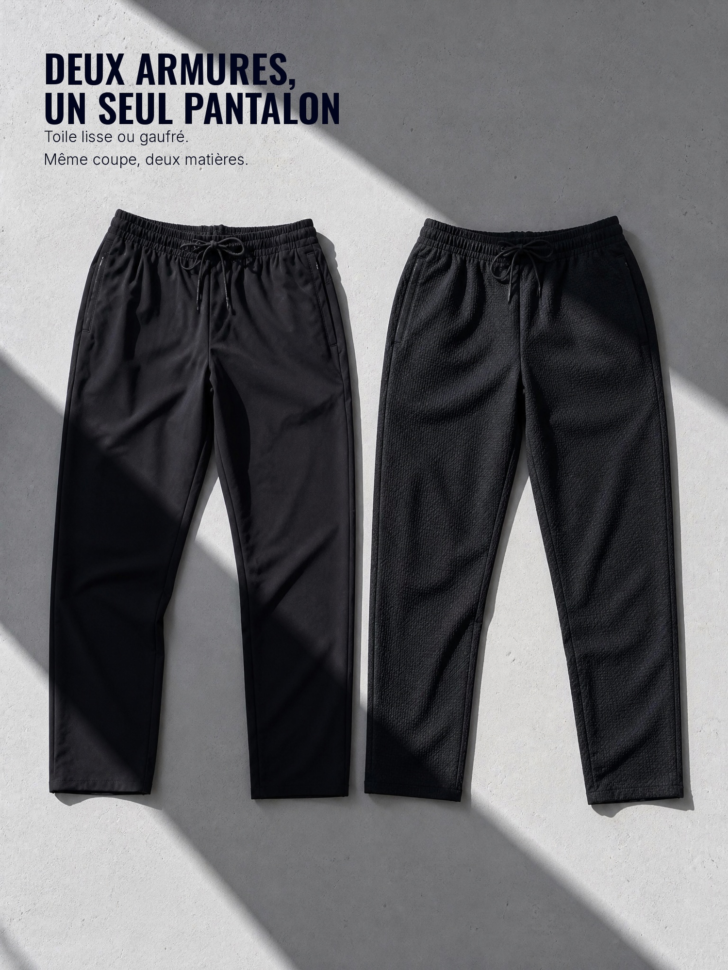 MOVEMENT PANTS Noir gaufré 