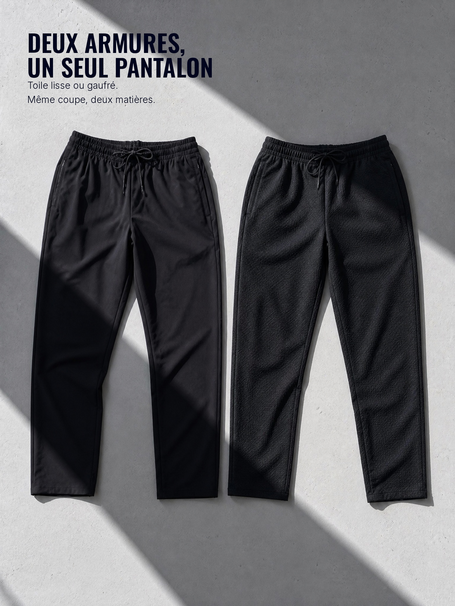 MOVEMENT PANTS Noir gaufré 